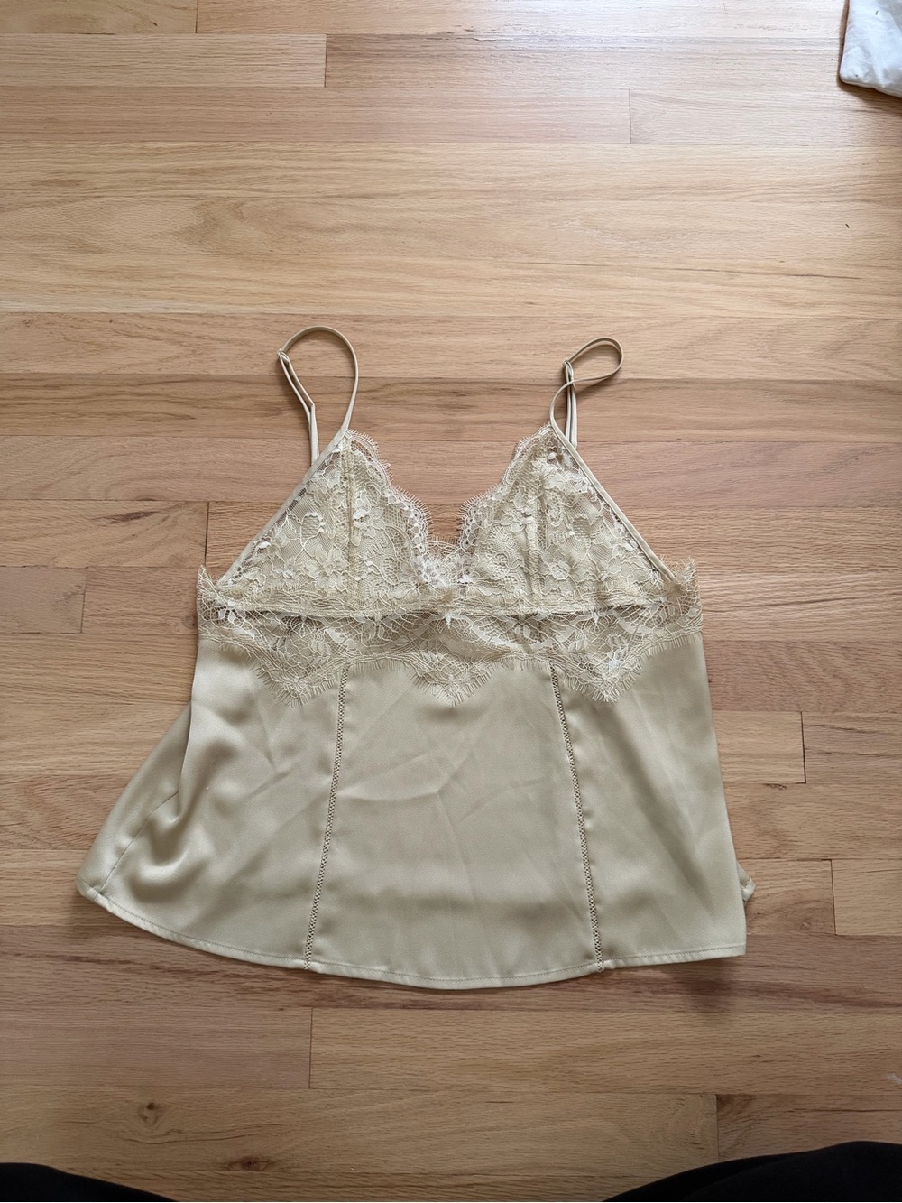Zara Lace-Trim Satin Cami Top
